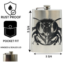 Load image into Gallery viewer, 8oz Flask - Honey Bee - Stainless Steel