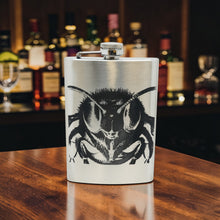 Load image into Gallery viewer, 8oz Flask - Honey Bee - Stainless Steel