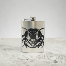 Load image into Gallery viewer, 8oz Flask - Honey Bee - Stainless Steel