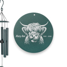 Load image into Gallery viewer, Wind Chime - PERSONALIZED - Highland Cow - Powder coated