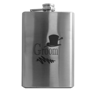 8oz Groom Wedding Stainless Steel Flask