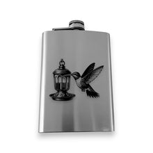 Load image into Gallery viewer, 8oz Flask - Hummingbird - Stainless Steel