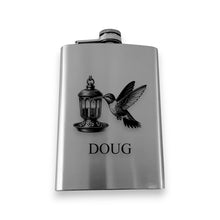 Load image into Gallery viewer, 8oz Flask - Hummingbird - PERSONALIZED - Stainless Steel