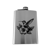 Load image into Gallery viewer, 8oz Flask - Hummingbird - Stainless Steel