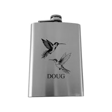 Load image into Gallery viewer, 8oz Flask - Hummingbird - PERSONALIZED - Stainless Steel