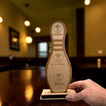 Load image into Gallery viewer, NFC Bowling pin Drink and Food Menu - Near Field Communication