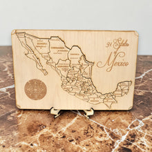 Load image into Gallery viewer, 31 States of Mexico - CUSTOM - Puzzle Map - Art Kit - Raw Wood 18x12 Inches - 32 pieces - With Stand