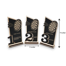 Load image into Gallery viewer, Trophy Award - CUSTOM - Darts - 1st 2nd 3rd Place - 9x5 Inches