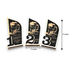 Load image into Gallery viewer, Trophy Award - PERSONALIZED - Beer - 1st 2nd 3rd Place - 9x5 Inches