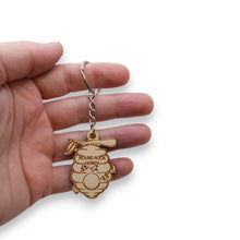 Load image into Gallery viewer, Keychain - Bee Hive - PERSONALIZED - Birch wood