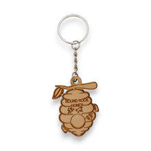 Load image into Gallery viewer, Keychain - Bee Hive - PERSONALIZED - Birch wood