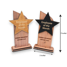 Load image into Gallery viewer, Trophy Award CEDAR  - PERSONALIZED - Employee of the Month - 9x5 Inches