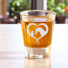 Load image into Gallery viewer, 2oz Girl and Horse Heart Shot Glass