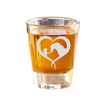 Load image into Gallery viewer, 2oz Girl and Horse Heart Shot Glass