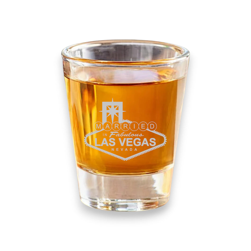 2oz Married in Las Vegas Shot glass