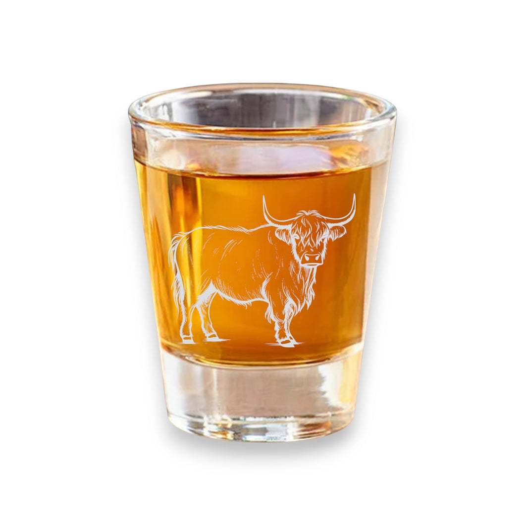 2oz Highland Cow Shot Glass