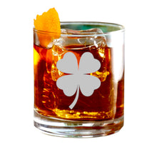 Load image into Gallery viewer, Rocks Glass - 4 Leaf Clover - Double Old Fashioned