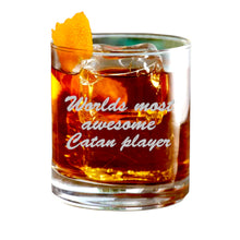 Load image into Gallery viewer, Rocks Glass - Worlds most awesome Catan Player - Double Old Fashioned