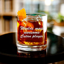 Load image into Gallery viewer, Rocks Glass - Worlds most awesome Catan Player - Double Old Fashioned