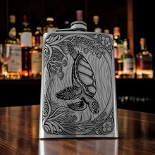 Load image into Gallery viewer, 8oz Flask - Sea Turtle Stainless Steel