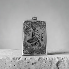 Load image into Gallery viewer, 8oz Flask - Sea Turtle - PERSONALIZED - Stainless Steel