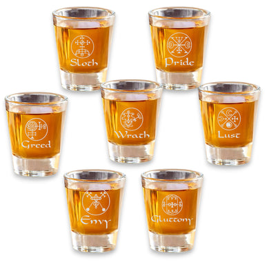 2oz Custom Seven Deadly Sins Shot Glass