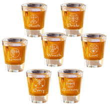 Load image into Gallery viewer, 2oz Seven Deadly Sins Set of 7 Shot Glass