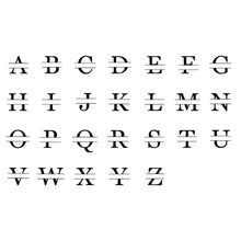 Load image into Gallery viewer, 15oz PERSONALIZED - Stemless Wine Glass + Coaster - Split letter monogram