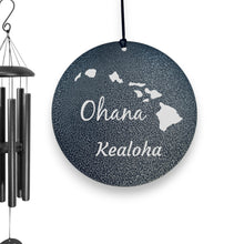Load image into Gallery viewer, Wind Chime - PERSONALIZED - Ohana (Family) - Black powder coated