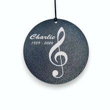 Load image into Gallery viewer, Wind Chime - PERSONALIZED - Treble Clef note - Black powder coated