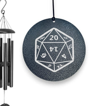 Load image into Gallery viewer, Wind Chime - 20 Sided Dice - Black powder coated