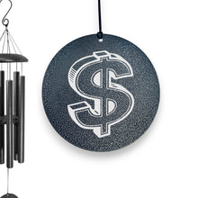 Load image into Gallery viewer, Wind Chime - Dollar Sign - Black powder coated