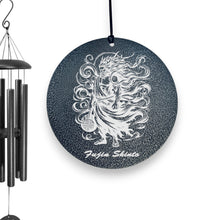 Load image into Gallery viewer, Wind Chime - Fujin Shinto Japanese God of Wind - Black powder coated
