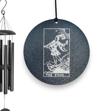 Load image into Gallery viewer, Wind Chime - The Fool Tarot Card - Black powder coated
