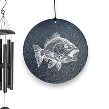 Load image into Gallery viewer, Wind Chime - Bass Fish - Black powder coated