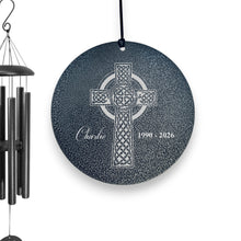 Load image into Gallery viewer, Wind Chime - Celtic Cross - PERSONALIZED - Black powder coated