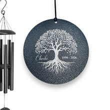 Load image into Gallery viewer, Wind Chime - Celtic Tree of Life - PERSONALIZED - Black powder coated