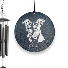 Load image into Gallery viewer, Wind Chime - Pit Bull - PERSONALIZED - Black powder coated
