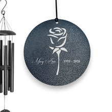 Load image into Gallery viewer, Wind Chime - Rose - PERSONALIZED - Black powder coated