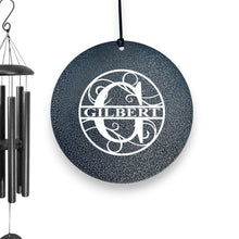 Load image into Gallery viewer, Wind Chime - PERSONALIZED - Split letter monogram - Black powder coated