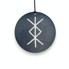 Load image into Gallery viewer, Wind Chime - Viking Protection Rune - Black powder coated