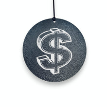 Load image into Gallery viewer, Wind Chime - Dollar Sign - Black powder coated