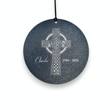 Load image into Gallery viewer, Wind Chime - Celtic Cross - PERSONALIZED - Black powder coated