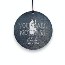 Load image into Gallery viewer, Wind Chime - You shall not pass - PERSONALIZED - Black powder coated