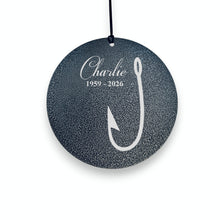 Load image into Gallery viewer, Wind Chime - Fish Hook - PERSONALIZED - Black powder coated