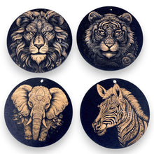 Load image into Gallery viewer, Ornament - Black - Fancy Animals SET of 4