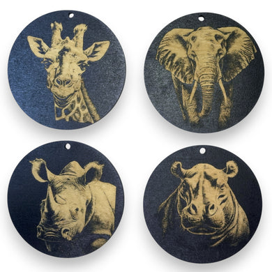 Ornament - Black - Safari SET of 4