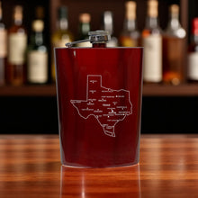 Load image into Gallery viewer, 8oz Flask - Texas with Cities