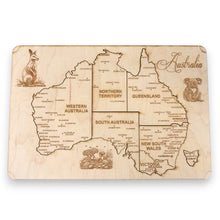 Load image into Gallery viewer, Australia Puzzle Map - Art Kit - Raw Wood 12x18 - 8 Pieces - With Stand