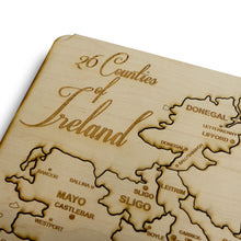 Load image into Gallery viewer, 26 counties of Ireland Puzzle Map - Art Kit - Raw Wood 18x12 Inches